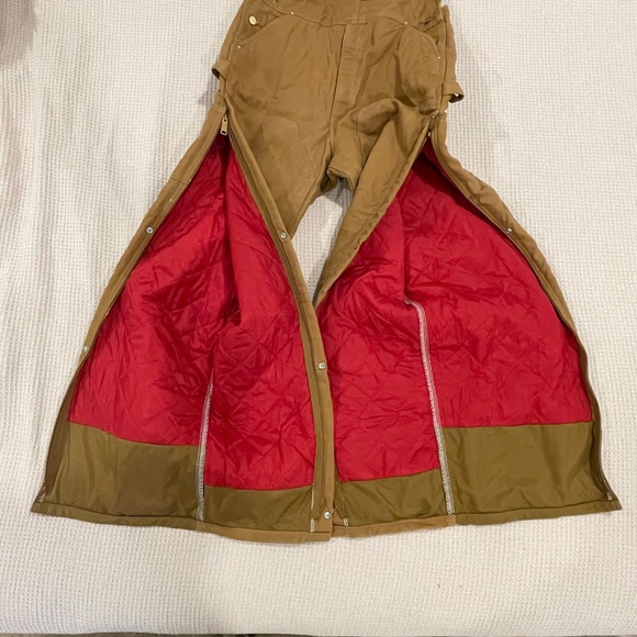 Carhartt R41 Overall Men’s 36W 34L Duck Zip-to-Thigh Bib Quilt Lined Brown - Picture 6 of 16